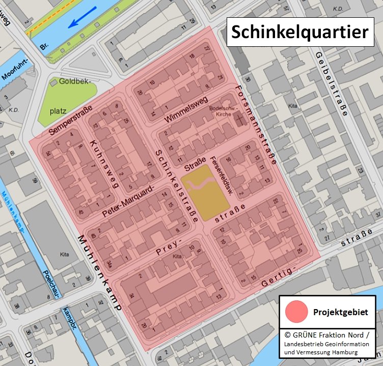 Karte des Projektquartiers Winterhude (Schinkelquartier)
