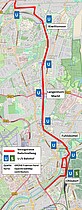Karte: Vorgeschlagene Trasse für den Radschnellweg in Hamburg-Nord