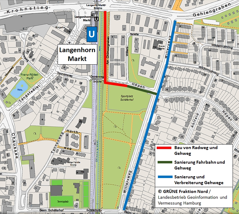 Karte der Baustrecke und Maßnahmen Karte der Baustrecke und Maßnahmen