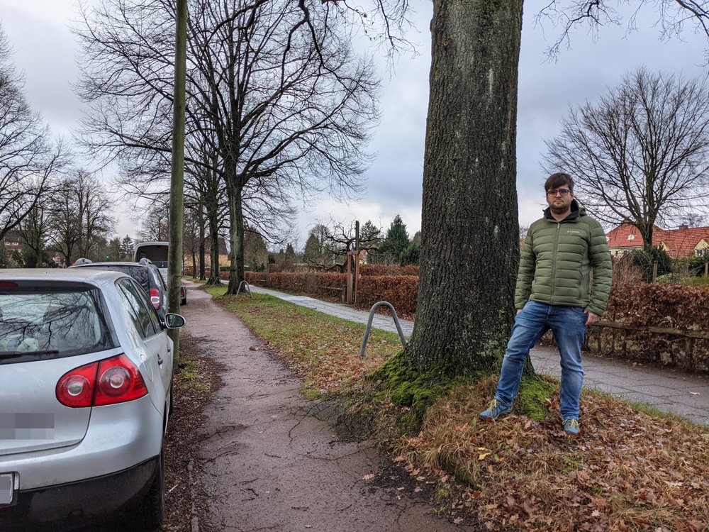 Timo B. Kranz an der Tangstedter Landstraße. Bäume oder Parkplätze erhalten - das ist hier nun die Frage Timo B. Kranz an der Tangstedter Landstraße. Bäume oder Parkplätze erhalten - das ist hier nun die Frage