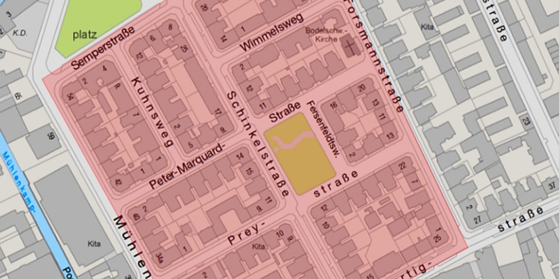 Karte des Projektquartiers Winterhude (Schinkelquartier)