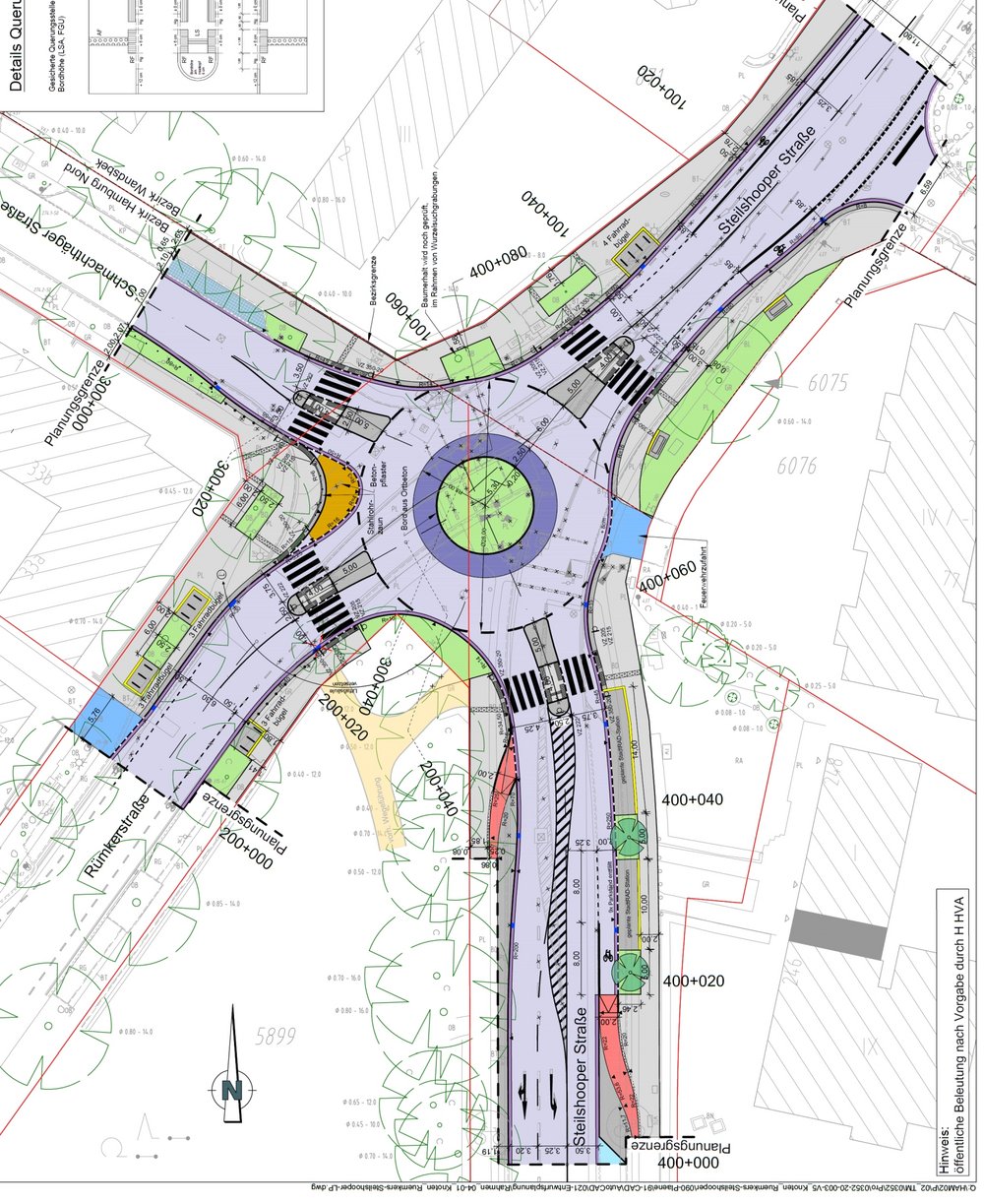 Planzeichnung des neuen Kreisels (Stand 1. Verschickung)