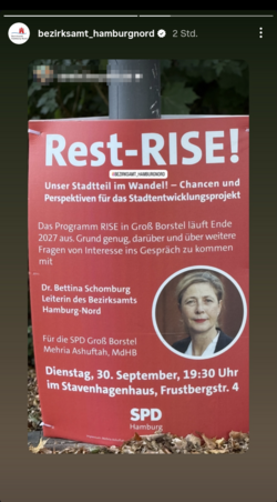 Screenshot der Bezirksamts-Story (Instagram/Bezirksamt HH-Nord)