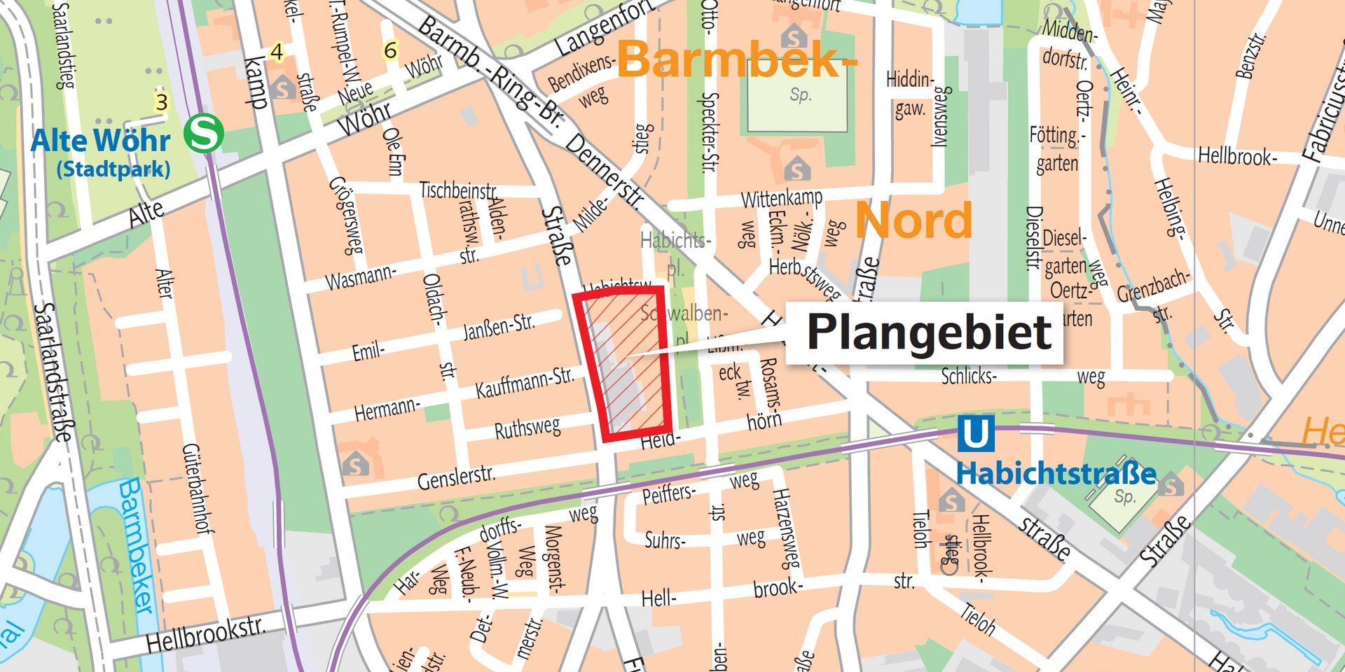 Karte mit Plangebiet Barmbek-Nord 43