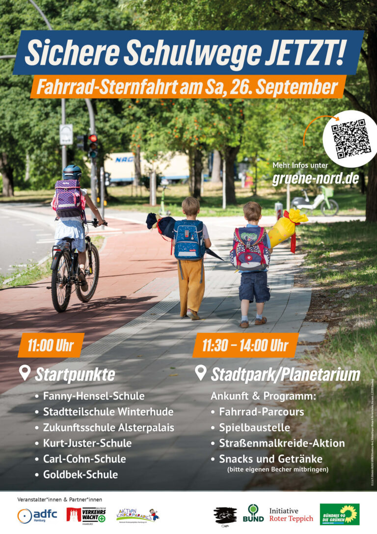 Sichere Schulwege JETZT – Sternfahrt und Kundgebung