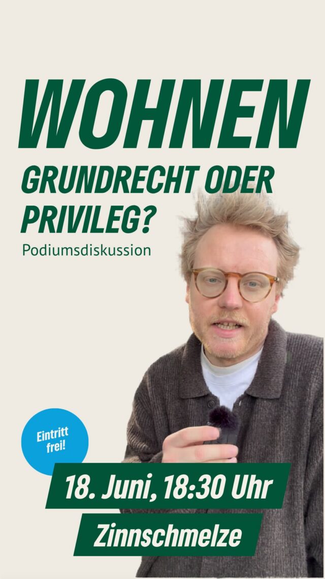 Am 18.6. ab 18:30 Uhr: „Wohnen: Grundrecht oder Privileg?“ - unsere Podiumsdiskussion zur Wohnungskrise mit Perspektiven und Expertise aus Zivilgesellschaft, Stadtentwicklung und Praxis. 

Moderiert von @leon_alam und mit einer Keynote von @tina.unruh - außerdem diskutieren @vonwegenleer @ali_mir_agha @schultenandreas und Dr. Rolf Bosse vom @mieterverein_hamburg und J‘orn Hadzik in der @zinnschmelze 

Alle Infos und Details gibts über den Link in unserer Bio 🏡