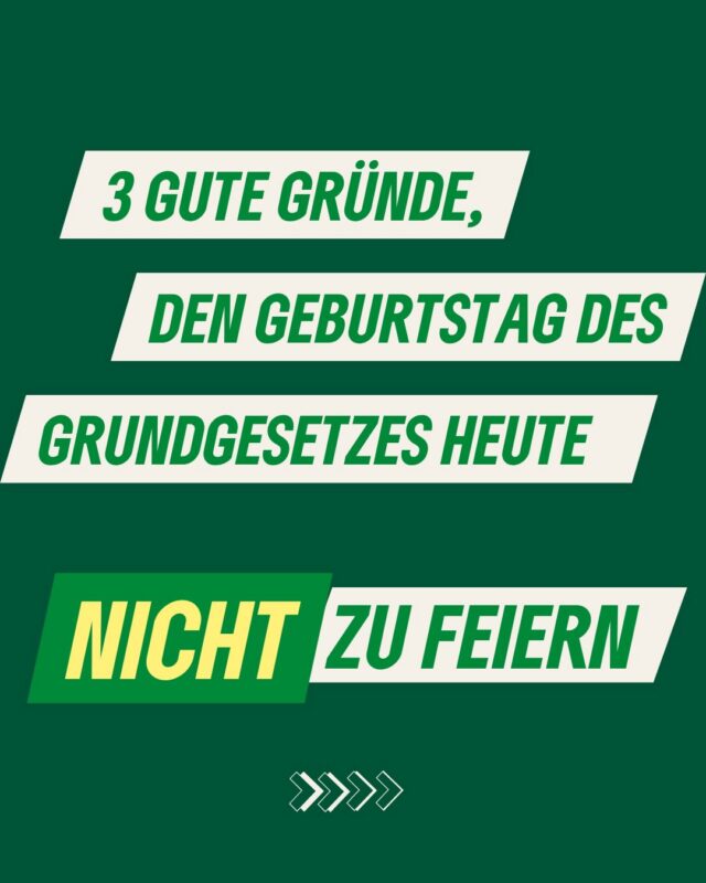 Wir sind ganz ehrlich mit euch. 

Heute am 23.5. ist der Geburtstag unseres GGs. Es ist Grundlage unserer Demokratie und unseres Zusammenlebens - deshalb wollen wir es für noch (mindestens) die nächsten 77 Jahre gut erhalten und verteidigen.