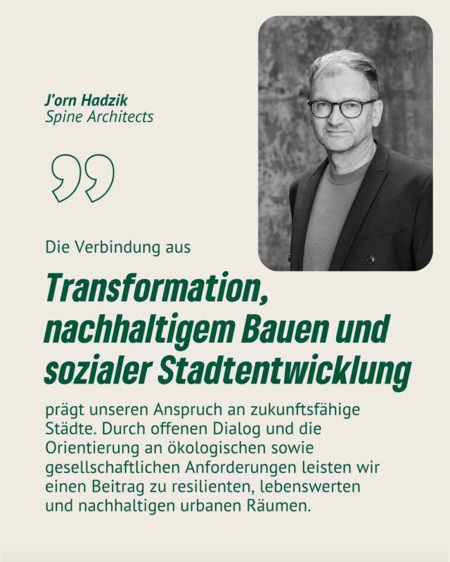Bei unserer Podiumsdiskussion zu „Wohnen: Grundrecht oder Privileg?“ wird J’orn Hadzik seine Erfahrung und Expertise als Architekt und geschäftsführender Gesellschafter der @spinearchitectshamburg einbringen. Wir freuen uns auf seine Impulse aus der Praxis!

Wohnen: Grundrecht oder Privileg? Am 18.6. erörtern wir diese Frage mit Vertreter*innen aus Zivilgesellschaft, Stadtentwicklung und Praxis – moderiert von @leon_alam 
Eintritt frei: 18:30 in der @zinnschmelze